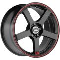 Motegi Racing MR116 Matte Black w/red racing stripe | The Wheel